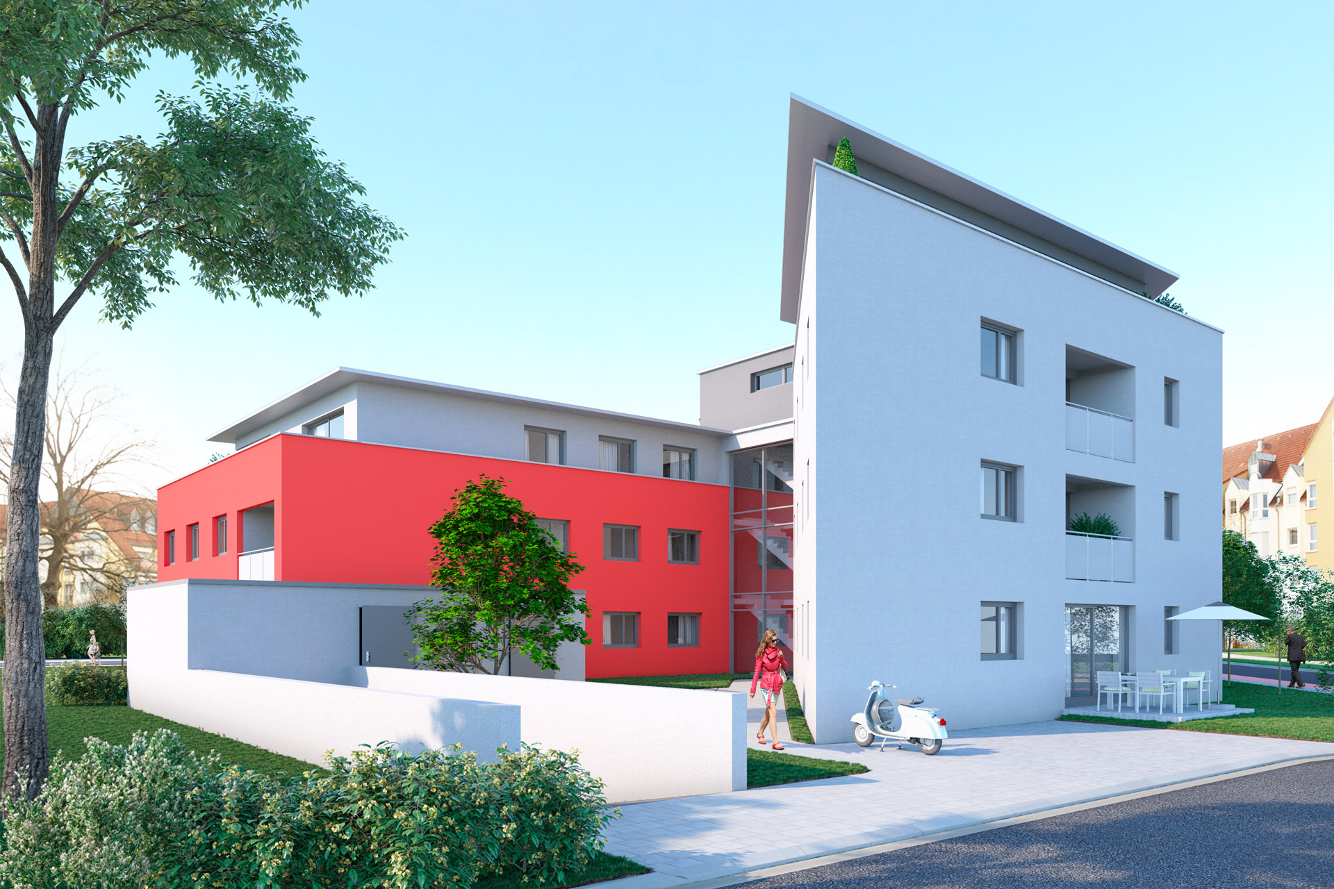 Visualisierung der Delta One Gebäude Außenansichten