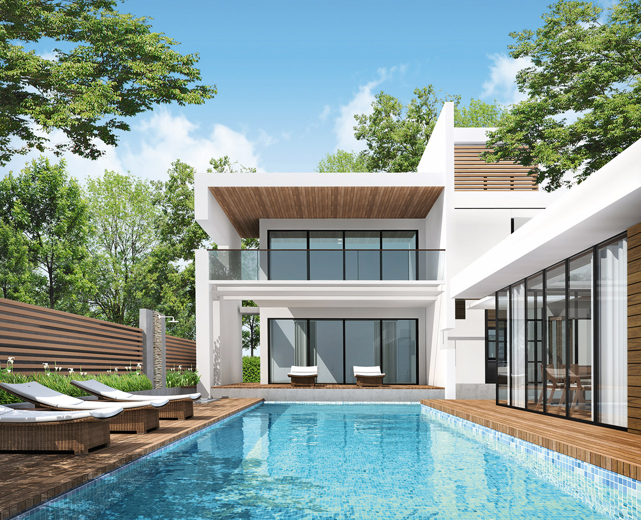 Visualisierung Haus mit Swimming Pool