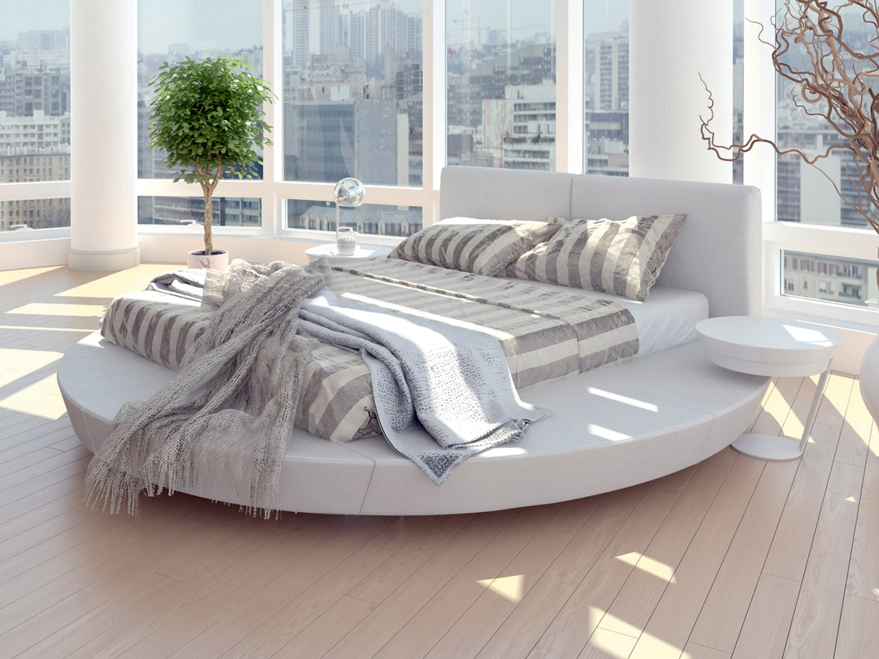 Visualisierung Interieur modernes Schlafzimmer