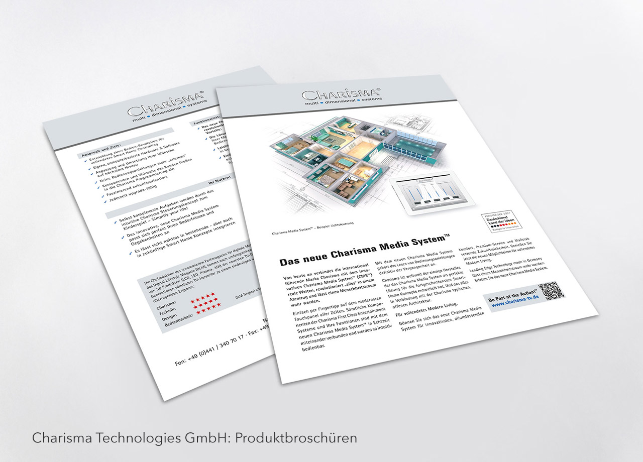 Visual Unlimited Charisma Technologies Produktbroschüren