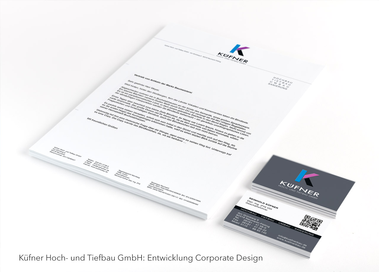 Corporate Design von Visual Unlimited für Küfner Hoch- und Tiefbau