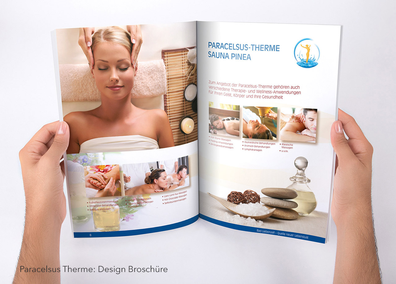 Visual Unlimited Paracelsus- Therme Design Broschüre