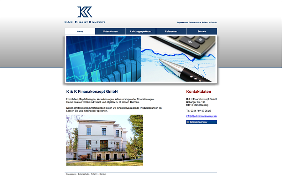 Visual Unlimited Webseite K & K Finanzkonzept GmbH