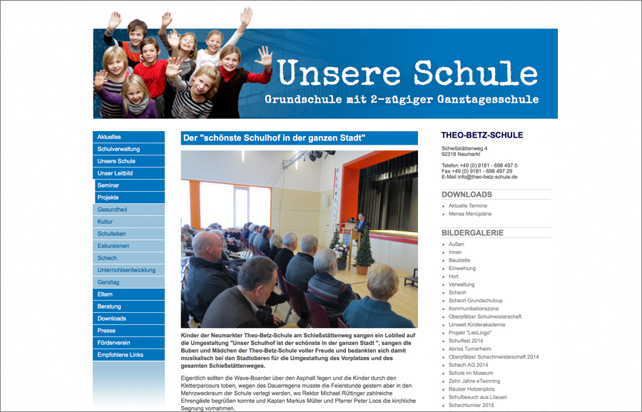 Visual Unlimited Webseite Theo Betz Schule Neumarkt