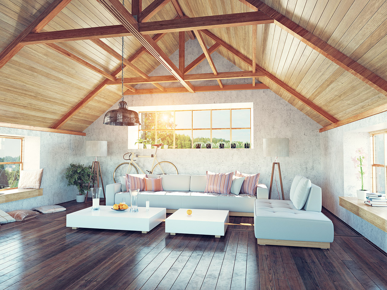 Visualisierung Interieur Dachbodenausbau