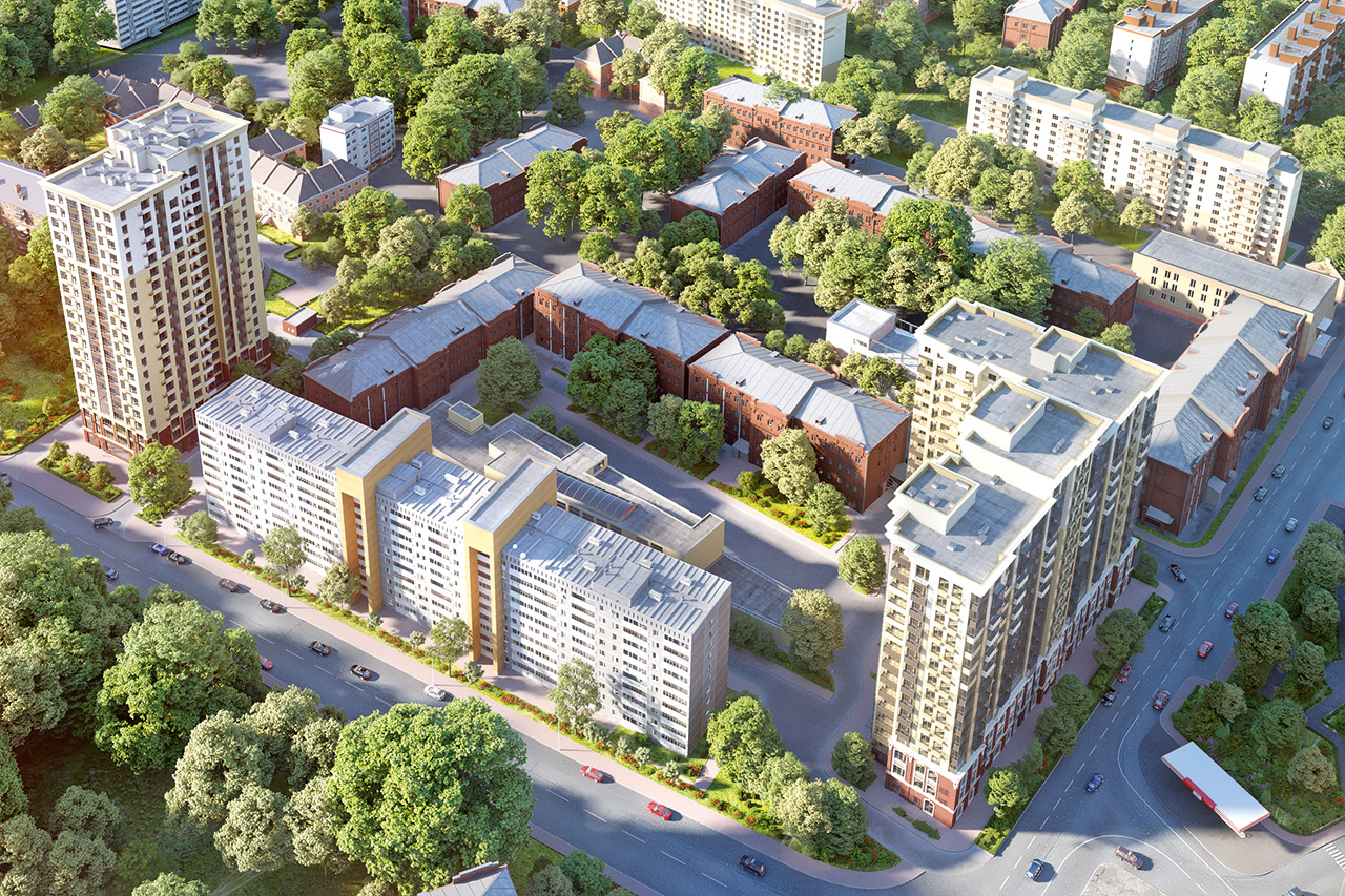 Visualisierung urbane Wohnhochhäuser