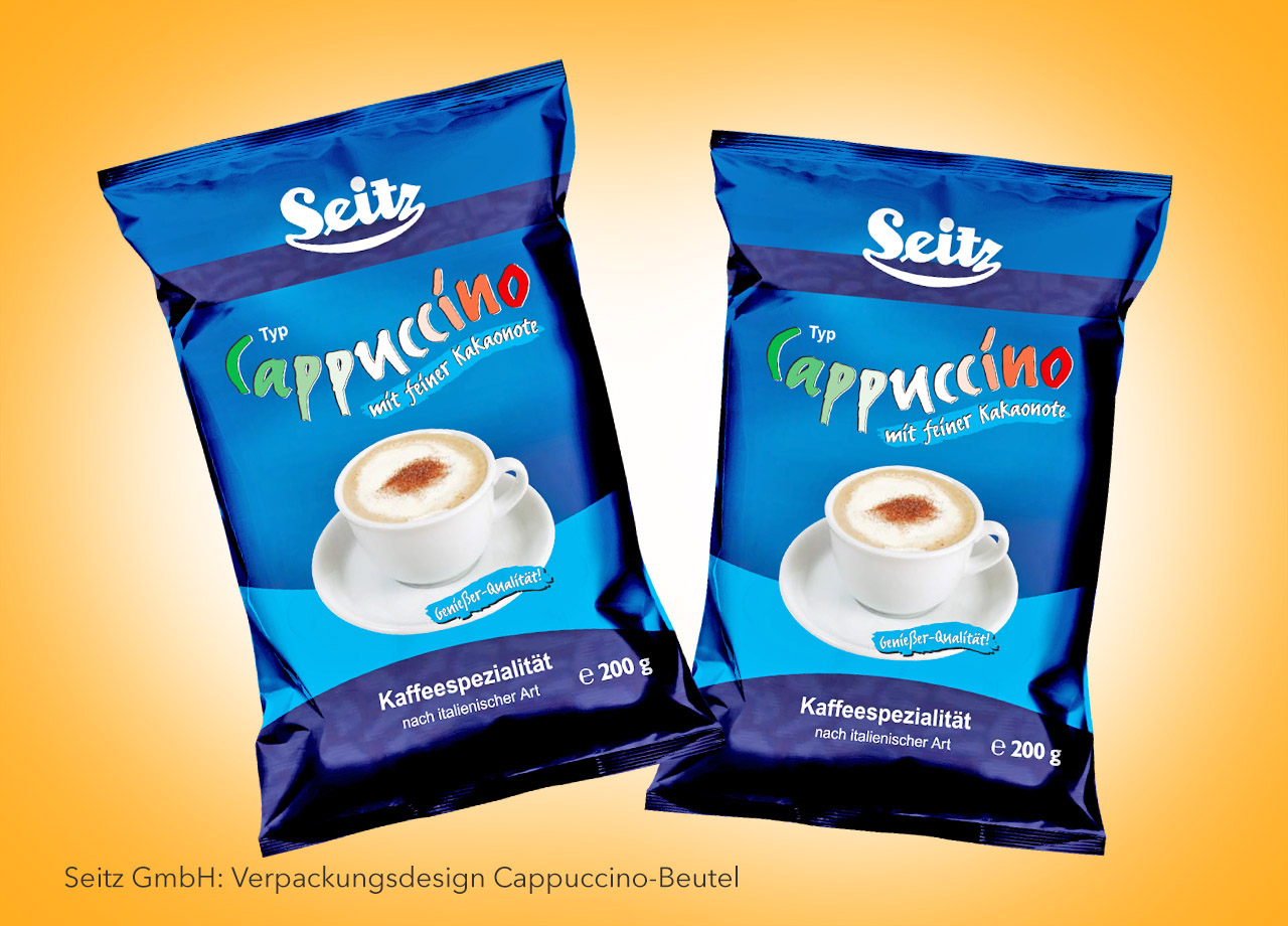Visual Unlimited Seitz GmbH Verpackungsdesign Cappuccino-Beutel