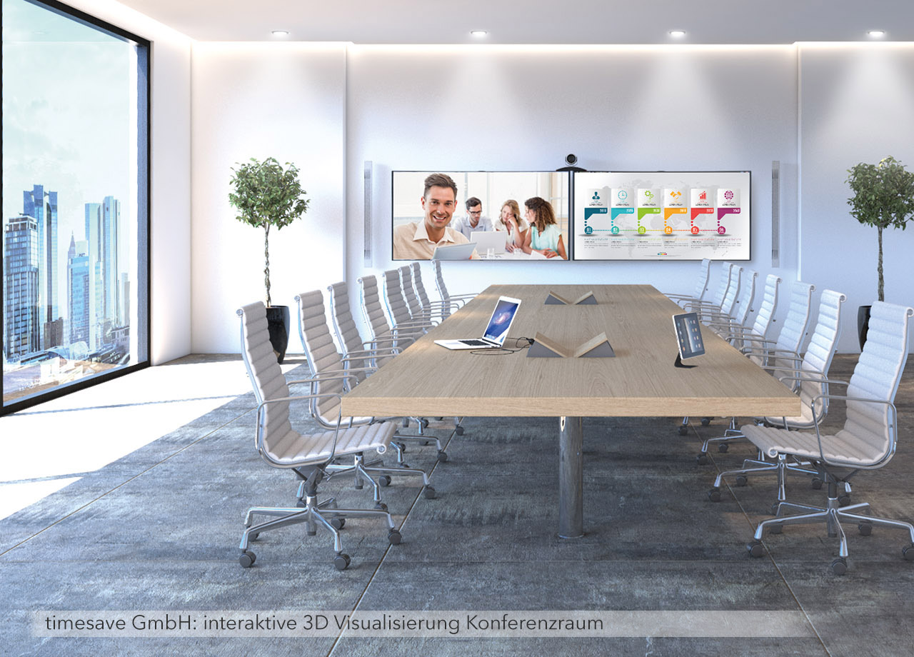 Visual Unlimited timesave GmbH interaktive 3D Visualisierung Konferenzraum